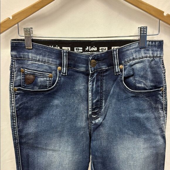 Lois Slim Blue Jeans with Stretch and Faded Wash - Picture 2 of 5